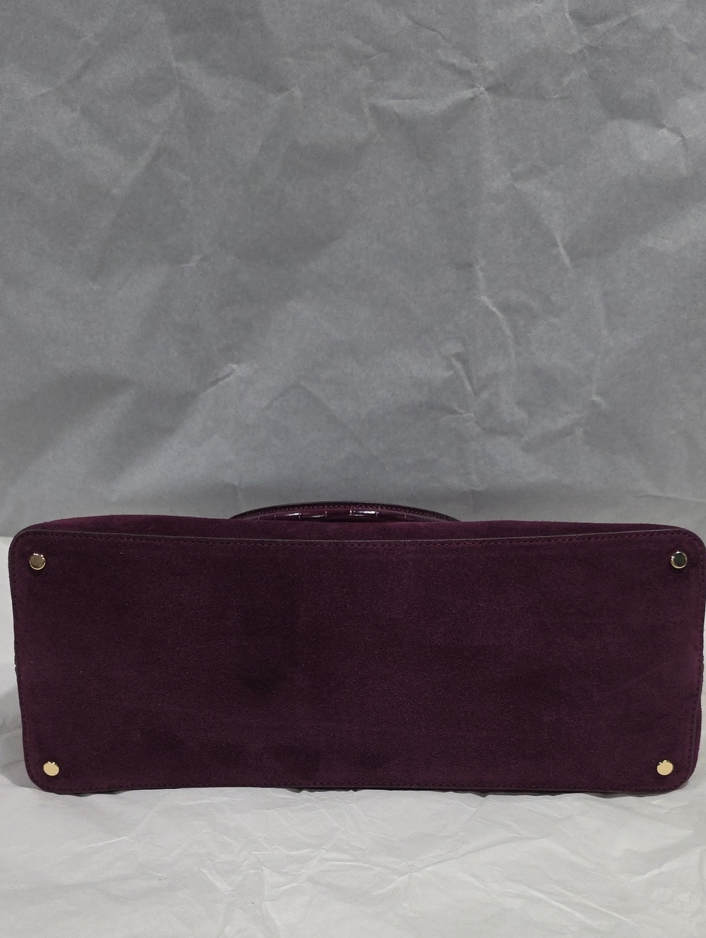 Kate Spade Thompson Street Suede And Croc Embossed Satchel Bag, Deep Cherry - Picture 11 of 13